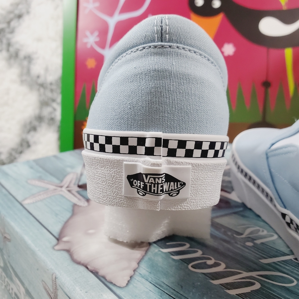 Vans Check Foxing Cool Blue Classic Slip on (CL) - Picture 8 of 14